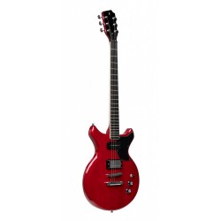 Stagg SVY DC TCH - Guitare électrique série Silveray modèle DC avec corps en acajou massif Transparent Cherry