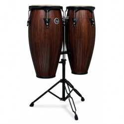 Latin Percussion LP646NY-CMW - Paire congas 10" & 11" Carved Mango (nervuré mat) avec stand