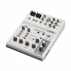 Yamaha AG06MK2W - Table de mixage blanche pour streaming, podcast et gamer 2 entrées XLR USB