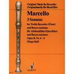 Benedetto Marcello - Six Sonatas op. 2 Vol. 2 - Treble Recorder [Flute] and Continuo - Recueil