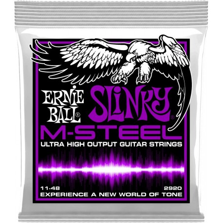 Ernie Ball 2920 - Jeu de cordes Slinky M-Steel 11-48 pour guitare électrique