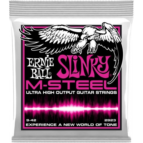 Ernie Ball 2923 - Jeu de cordes Slinky M-Steel 09-42 pour guitare électrique