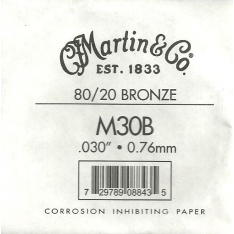 Martin M30HTTB - Corde bronze 80/20 SP .030 pour guitare folk