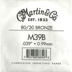Martin M39HTTB - Corde bronze 80/20 SP .039 pour guitare folk