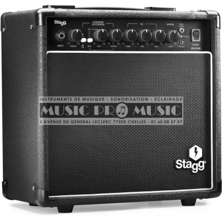 Stagg STA15-DR-EU - Ampli combo pour guitare electrique 15w reverb numérique