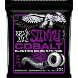 Ernie Ball 2731 - Jeu de cordes Cobalt Power slinky 55-75-90-110 pour basse électrique