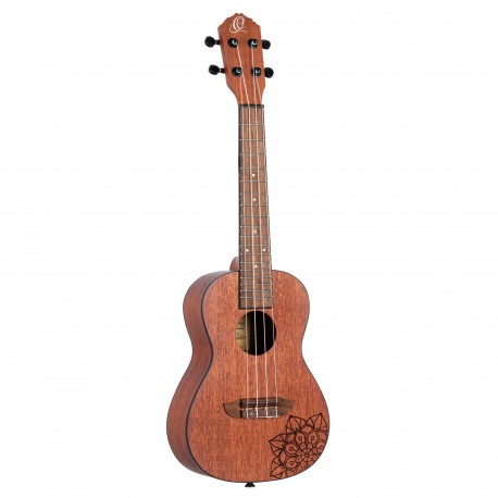 Ortega RFEU-2 - Ukulele concert table acajou avec motif naturel satiné