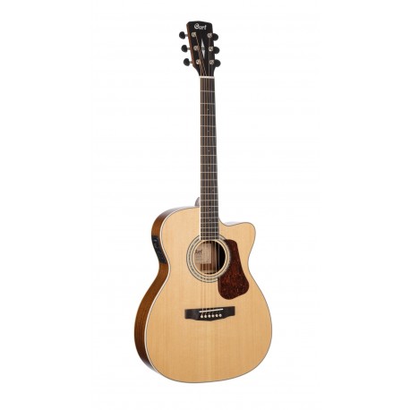 Cort L710FNS - Guitare electro-acoustique L710F forme OM table, fond et eclisses bois massif naturel satiné