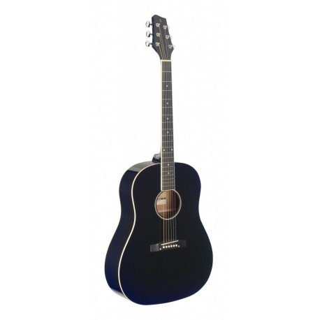 Stagg SA35 DS-BK - Guitare acoustique dreadnought Slope Shoulder vernis brillant noir