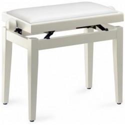 Stagg PB05 WHP SWH - Banquette de piano blanc brillant avec pelote en skai blanc