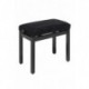 Stagg PB36 BKP VBK - Banquette de piano noir brillant avec pelote en velour noir