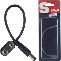 Stagg SPS-9VBAT - Connecteur de pile 9V pour pédale d'effet avec fiche droite