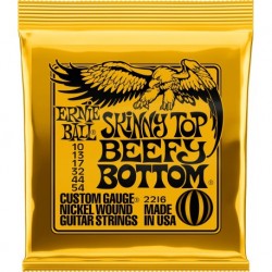 Ernie Ball 2216 - Jeu de cordes Skinny top beefy bottom 10-13-17-32-44-54 pour guitare électrique