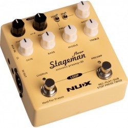 Nux STAGEMAN-FLOOR - Préampli acoustique, sortie DI, 3 effets intégrés