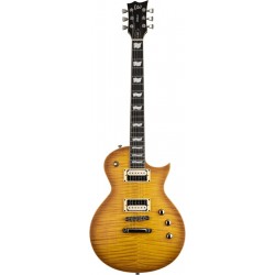 LTD EC1000TFM-HBSF - Guitare électrique Deluxe type Les Paul, Honey Busrt satin, micro Fishman Fluence Open Core Classic