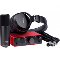 Focusrite SCARLETT4-SOLO-STUDIO - Bundle Interface Scarlett 4ème Gen 2 in/2 out USB-C Micro, Casque et accessoires