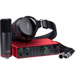 Focusrite SCARLETT4-STUDIO - Bundle Interface Scarlett 4ème Gen 2 in/2 out USB-C Micro, Casque et accessoires