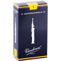 Vandoren SR201 - Boite de 10 anches traditionnelles force 1 pour saxophone soprano