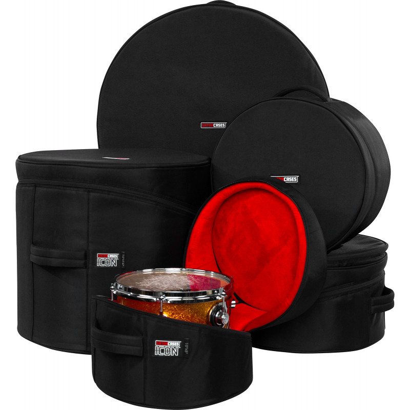 Gator GP-ICON-ROCK - Kit housses série ICON Rock 4 fûts (22,10,12,16) pour batterie acoustique