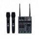 Power Acoustics MX 22 UB 2HF - Table de mixage 4 canaux avec 2 micros sans fil UHF et lecteur MP3/USB/BT