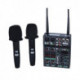 Power Acoustics MX 22 UB 2HF - Table de mixage 4 canaux avec 2 micros sans fil UHF et lecteur MP3/USB/BT