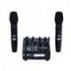 Power Acoustics MX 22 UB 2HF - Table de mixage 4 canaux avec 2 micros sans fil UHF et lecteur MP3/USB/BT