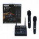 Power Acoustics MX 22 UB 2HF - Table de mixage 4 canaux avec 2 micros sans fil UHF et lecteur MP3/USB/BT