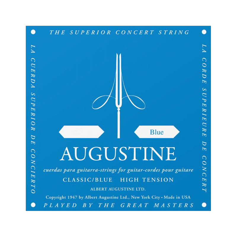 Augustine BLEU1-MI - Corde 1e Nylon Bleu tension forte pour guitare classique (à l'unité)