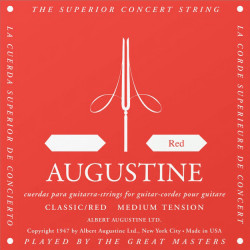 Augustine ROUGE6-MI - Corde 6e Filé Argent Rouge tension normale pour guitare classique (à l'unité)