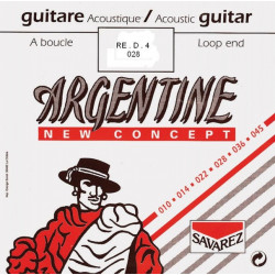 Argentine 1014 - Corde à boucle filé metal argenté 0.28 pour guitare