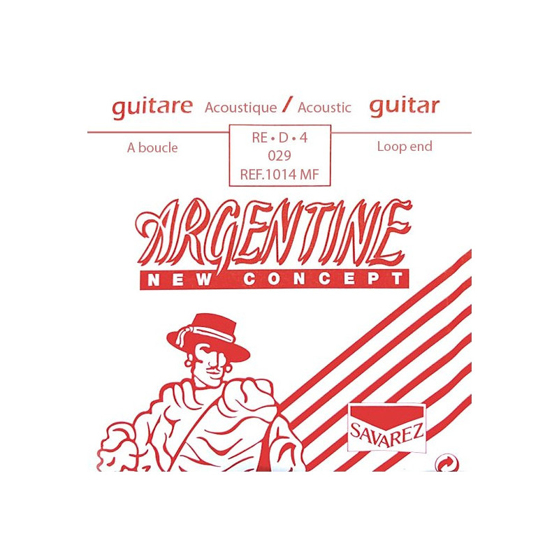 Argentine 1014MF - Corde à boucle filé metal argenté 0.29 pour guitare