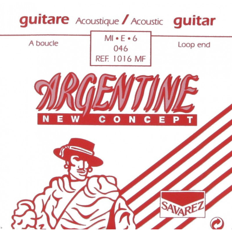 Argentine 1016MF - Corde à boucle filé metal argenté 0.46 pour guitare