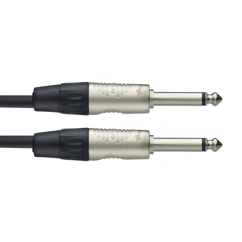 Stagg NGC1,5R - Cable Instrument Jack TS mâle droit / jack TS mâle droit 1,5 mètre