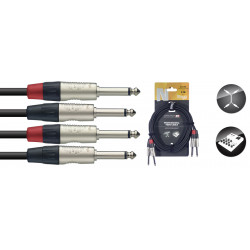 Stagg NTC3PR - Câble bretelle jack/jack (m/m) mono 3 m