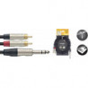Stagg NYC3/PS2CMR - Câble Y Jack mâle stéréo vers 2x RCA 3 m Série N