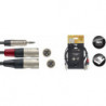 Stagg NYC2/MPS2XMR - Câble Y mini jack mâle stéréo vers 2x XLR mâle 2 m Série N