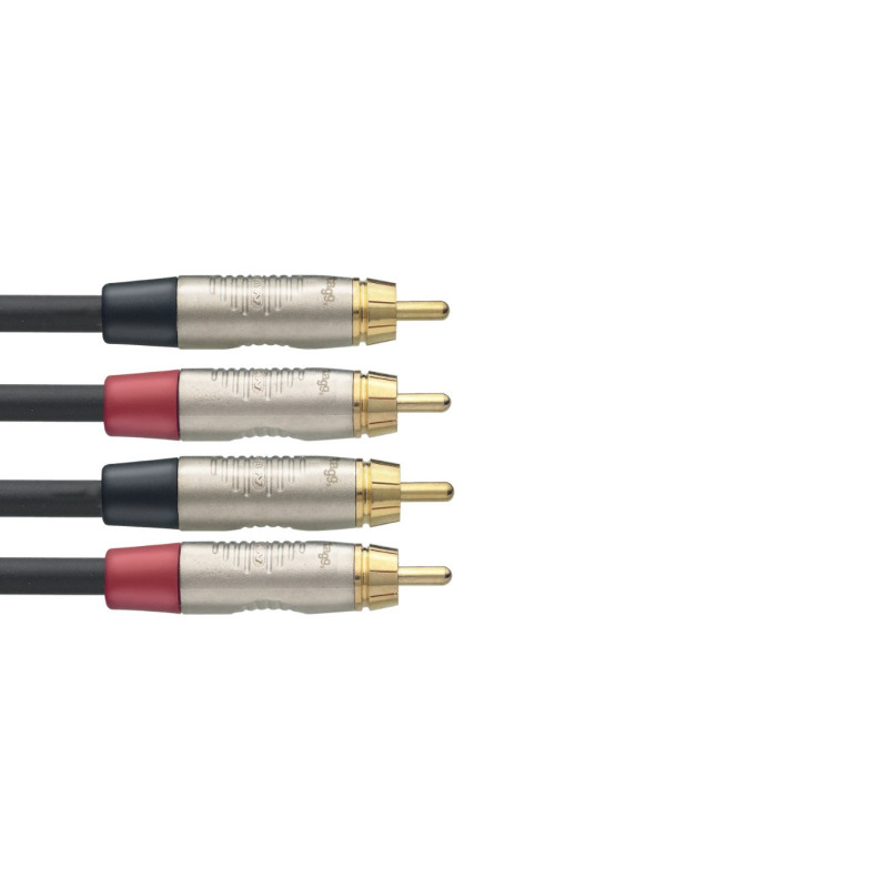 Stagg NTC1CR - Câble bretelle 2x RCA mâle 2x RCA mâle 1 m Série N