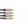 Stagg NTC1CR - Câble bretelle 2x RCA mâle 2x RCA mâle 1 m Série N