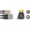 Stagg NTC3CMXFR - Câble bretelle 2x RCA mâle vers 2x XLR femelle 3 m Série N