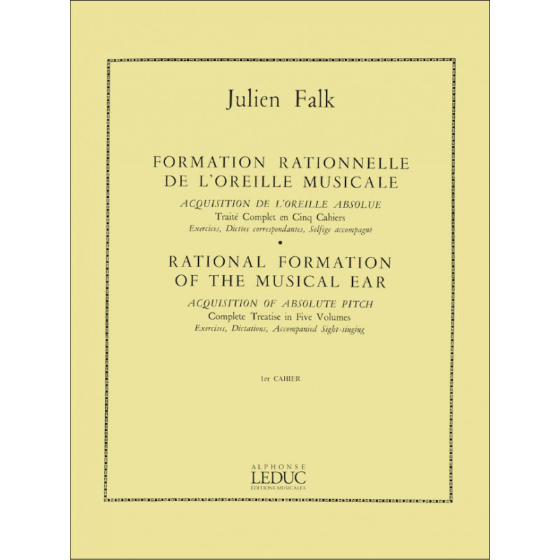 Falk - Formation Rationnelle De l'Oreille Musicale Vol. 1 Exrc.Dict.Elementaires - Recueil