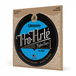 D'Addario EJ50 - Jeu de cordes Pro-Arté Black Nylon Hard Tension pour guitare classique