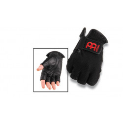 Meinl MDGFL-M - Paire de gants Taille M sans doigts noir et rouge pour batteur