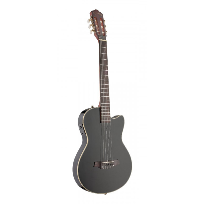 Angel Lopez EC3000CBK - Guitare electro classique cutaway Noire Epicéa massif