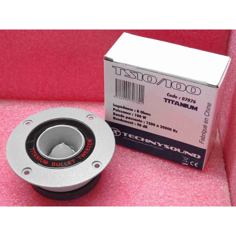 Technysound TS10/100 - Haut Parleur Tweeter Titanium 8ohms 100w max.