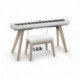 Casio BG50-VINYLWE - Banquette piano réglable bois assise vinyl blanc