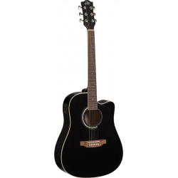 Eko RANGER6CW-EQ-BLK - Guitare electro-acoustique Ranger 6 dreadnought cutaway Black