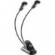 K&M 12259 - Lampe de pupitre 2 bras 2 Leds avec batterie