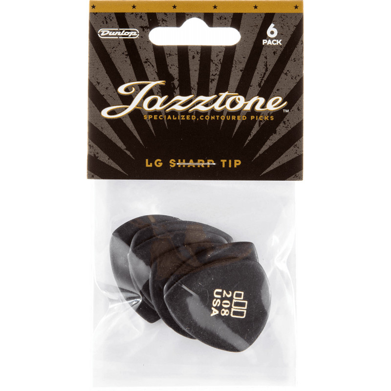 Dunlop 477P208 - Mediator Jazztone Player's Pack de 6 large pointu