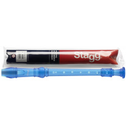 Stagg REC-BAR/TBL - Flûte à bec soprano, doigté baroque corps ABS bleu translucide
