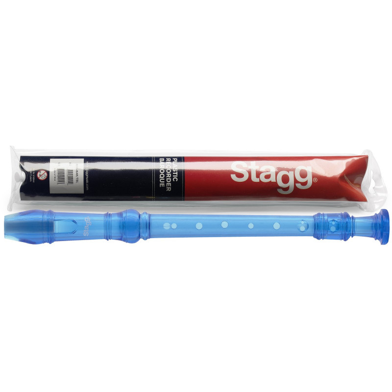 Stagg REC-BAR/TBL - Flûte à bec soprano, doigté baroque corps ABS bleu translucide